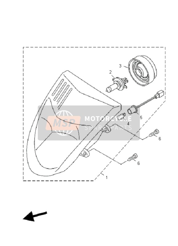 Yamaha XC125 VITY VITY 2010 Phare pour un 2010 Yamaha XC125 VITY VITY